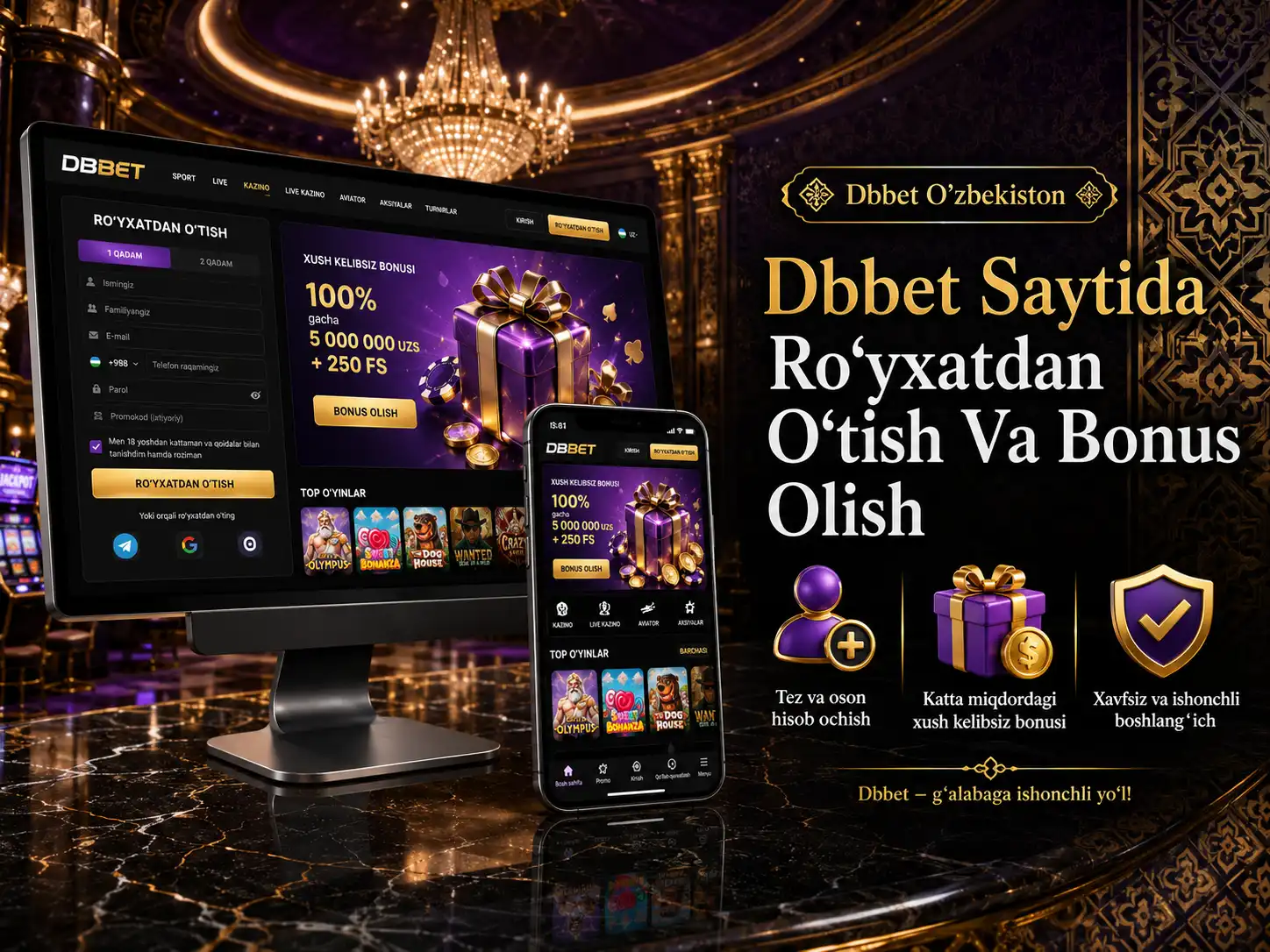 Dbbet Saytida Ro‘yxatdan O‘tish Va Bonus Olish