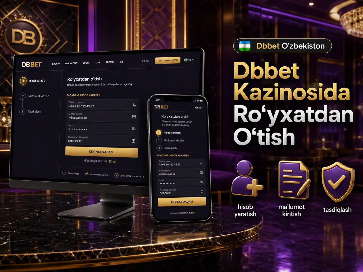 Dbbet Kazinosida Ro‘yxatdan O‘tish